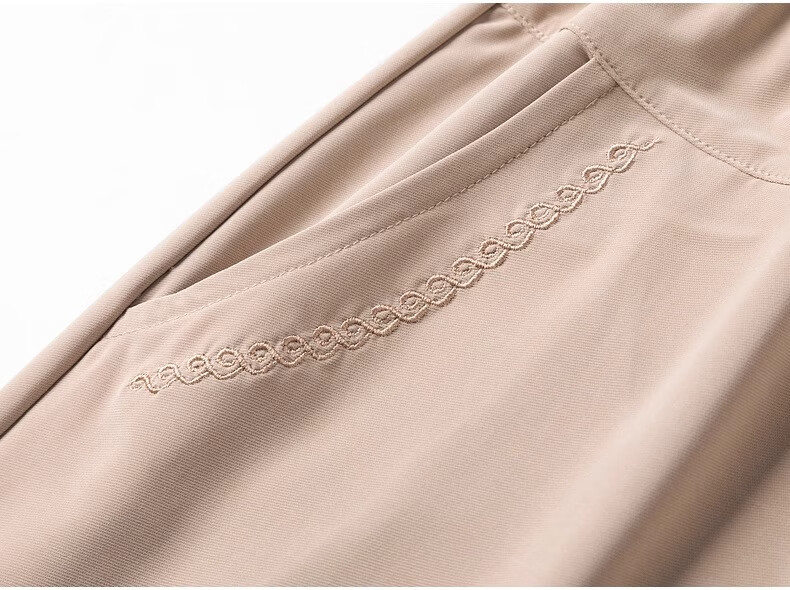 Fengxiao Mom's Thin Summer Ice Silk Grandma Pants Middle-aged and Elderly Women's Loose Fit Nine-point Pants 22