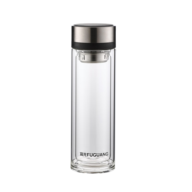 Fuguang Double-Layer Glass Cup, Tea Infuser Mug with Separate Compartments, High Borosilicate Water Bottle for Office And Car Use, Suitable for Men And Wome