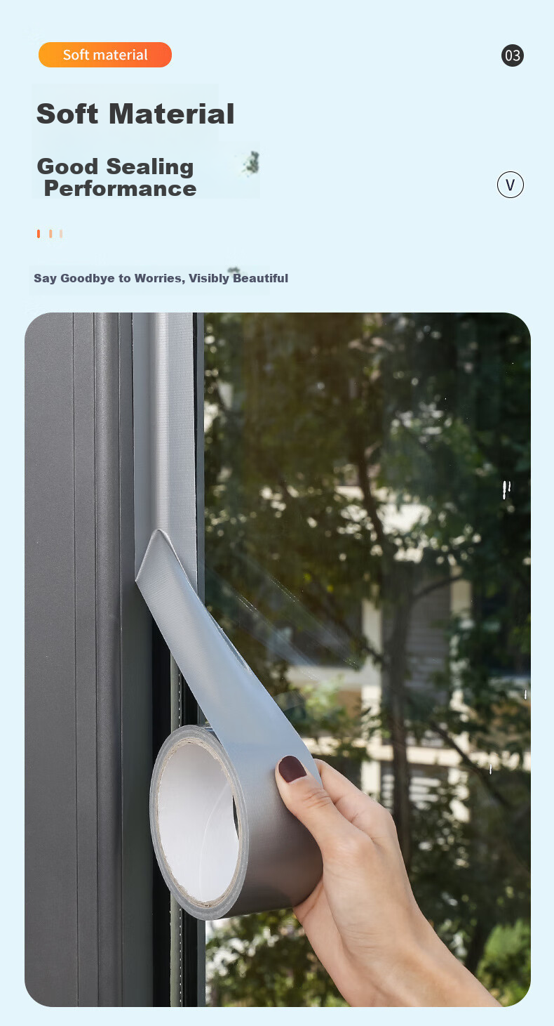 Jinlongxing Window Sealing Strip, Windproof And Warm, Gray, 10 Meters, Door And Window Gap Tape, Window Sealing Rubber Strip, Gray 7