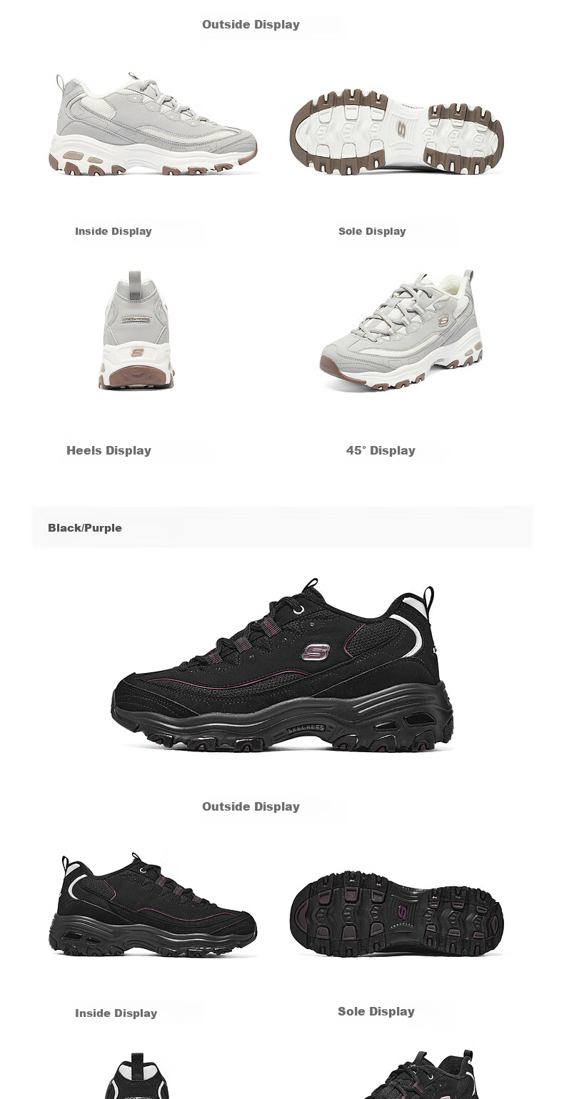 Skechers Black, White And Gold Fleece-Lined Dad Shoes for Women, Thick-Soled Height-Increasing Versatile Comfortable Warm Sneakers 896268 8