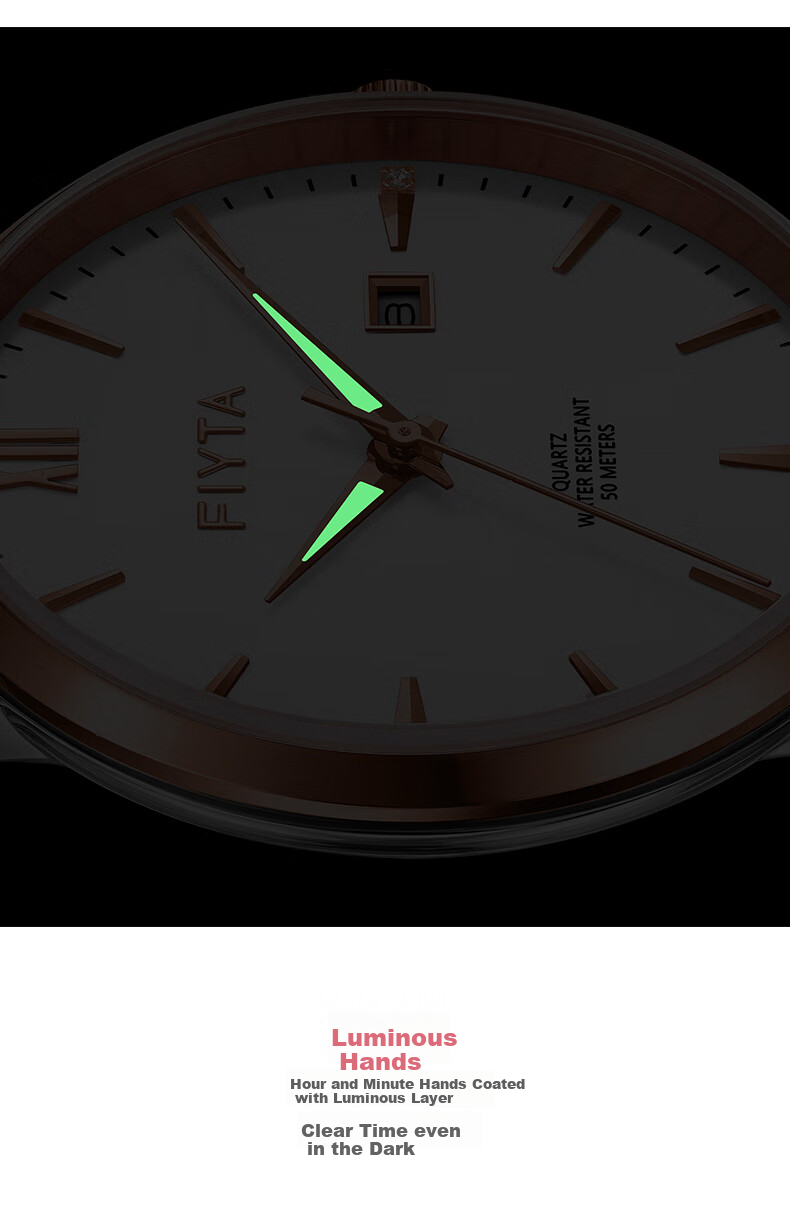 FIYTA Zhuoya Series, Quartz White Dial with Calendar, Brown Leather Strap Business Watch for Men, Birthday And Holiday Gift for Me 5