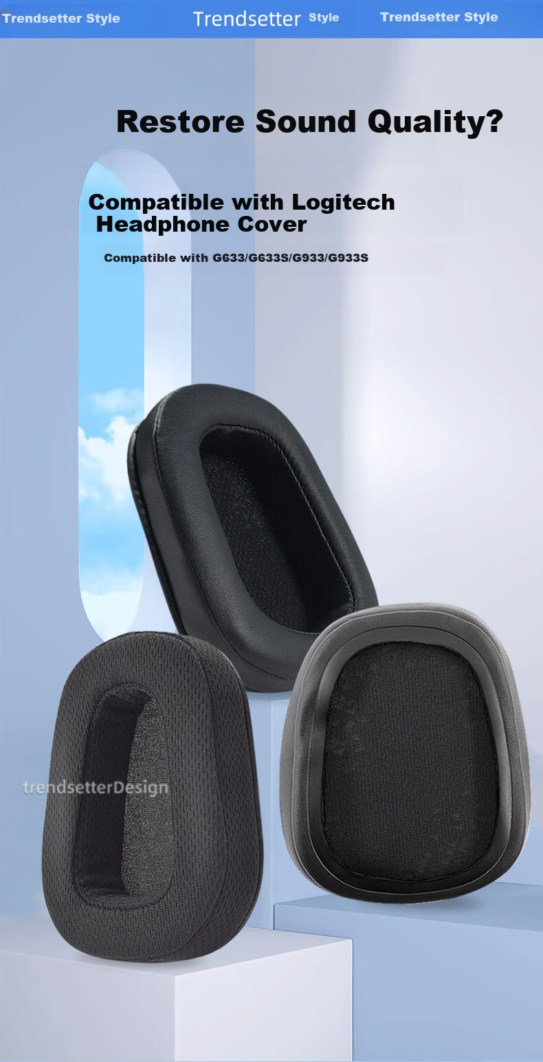Trendsetter Suitable for Logitech G633s/g933s/g533/g935/g433/g635 Headphones, Ear Cushion Covers, Protective Covers 1