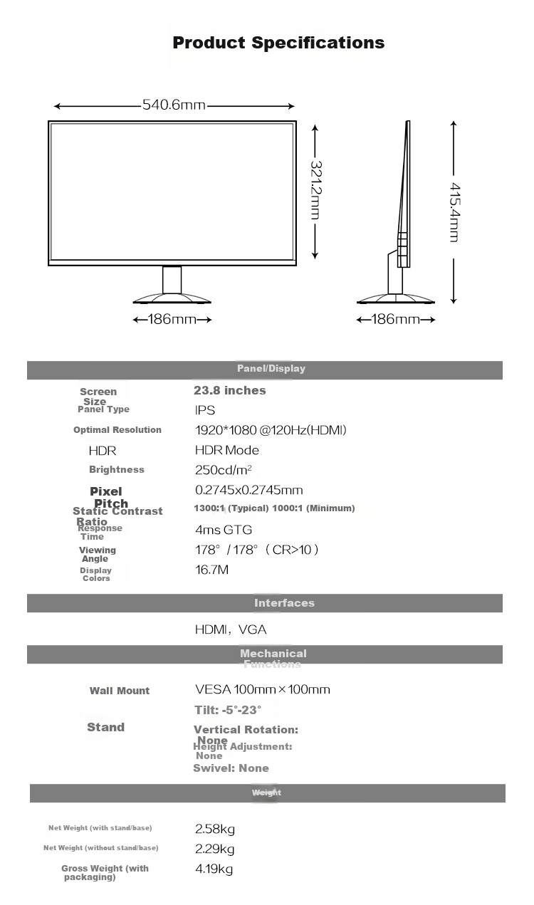 AOC [Series Sold over 1 Million Units] 23.8-Inch 120Hz HDMI Low Blue Light Flicker-Free HDR Ultra-Thin Energy-Saving Office Computer Monitor 24B35H 3
