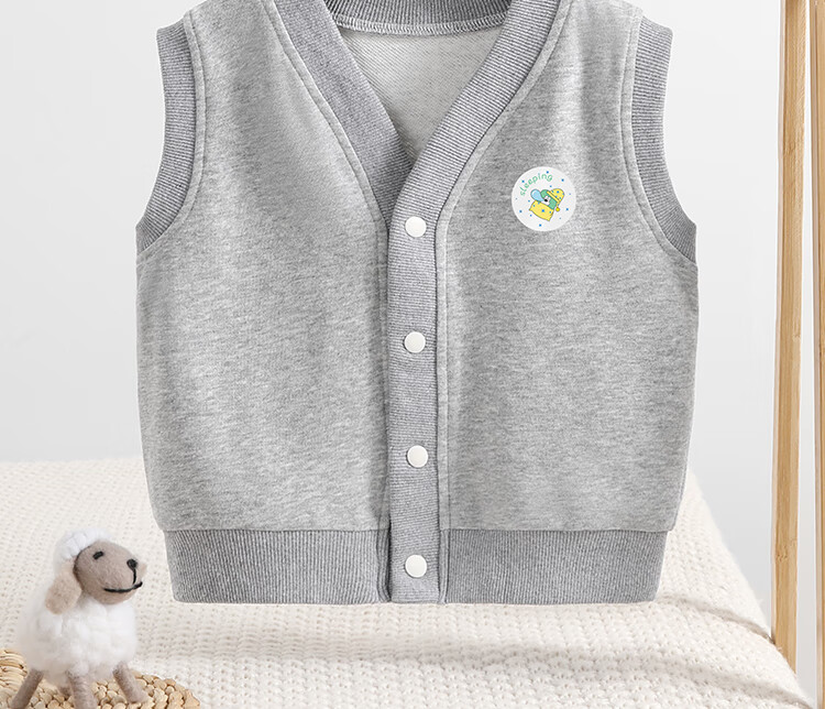 Mini Wooden House Kids Vest Boys Girls Spring Autumn Children's Open Front Vest Versatile Sleeveless Black Cloud Bear 130 1