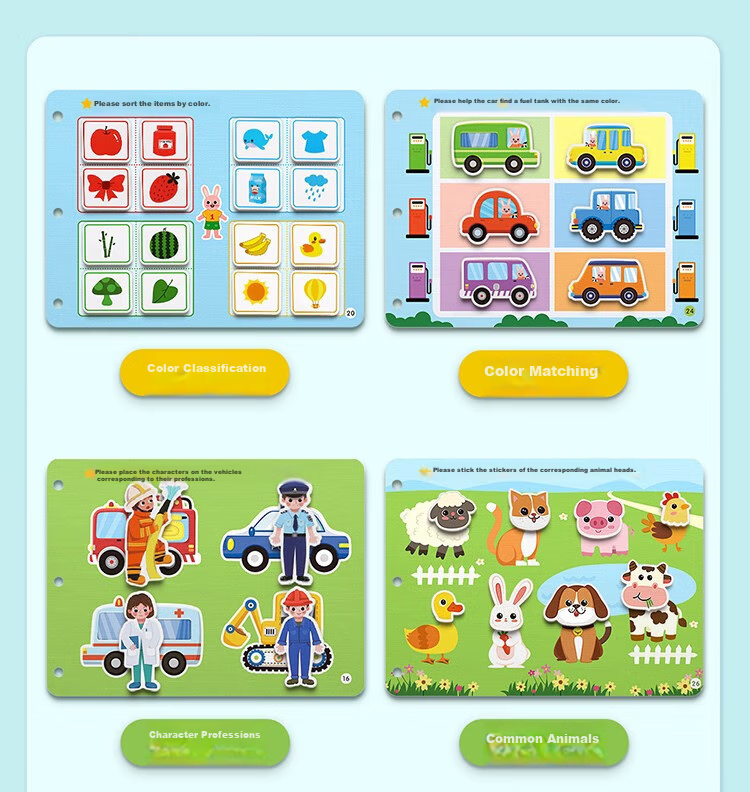 Mimeng Baby Quiet Book, Tear-Off Book for Infants, Chewable Hand-Tear Book with Stickers, Concentration Training, Early Childhood Education Toy 5