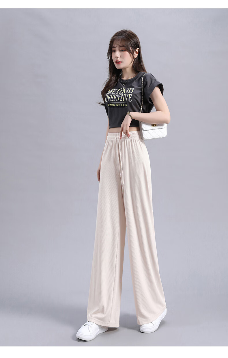 MJ STYLE Women's Ice Cool Wide-Leg Pants 2026 Summer Loose Casual Breathable High-Waist Slimming Trousers 17