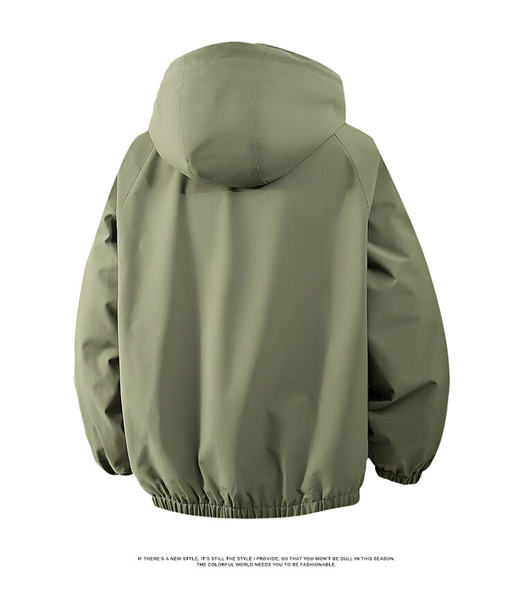 MiiOW Men's Jacket, Spring And Autumn Casual Coat, Hooded Jacket, Outdoor Sports Windproof Couple Style, Army Green, 2XL 6