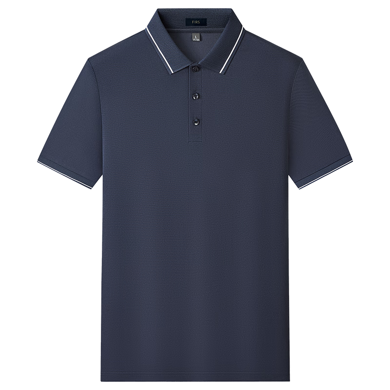 FIRS [Containing Mulberry Silk And Linen] 7A Antibacterial POLO Shirt, Short-Sleeved Men's Summer Ice Silk Cool-Feeling T-Shirt, Turn-Down Collar Workwear