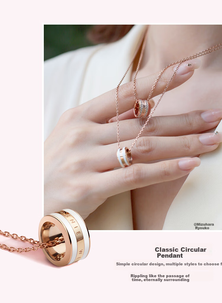 DanielWellington [Same As Ma Sichun], DW Necklace for Women, Satin White Rose Gold Collarbone Chain, DW153 Birthday Gift 4