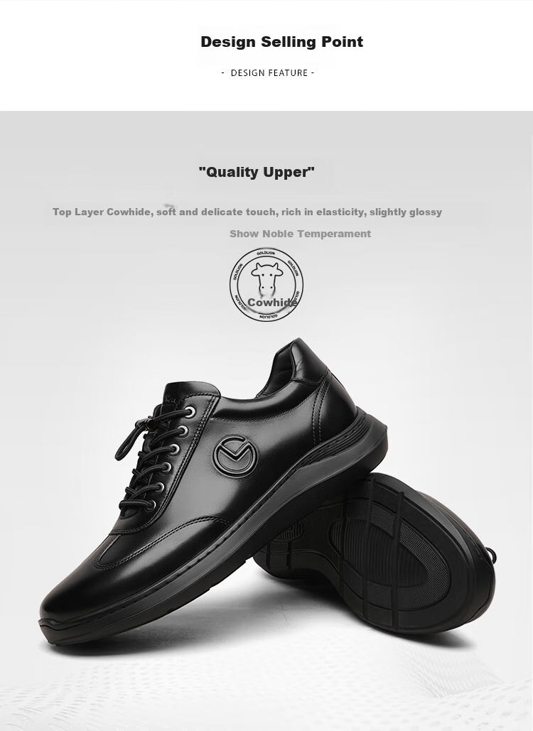 Goldlion [Spring And Summer Refresh] Men's Business Leather Shoes, Breathable Comfortable Slip-On Casual Shoes G550330639AAA Black Size 40 4