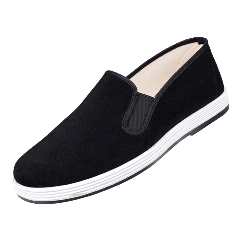 3514 Old Beijing Cloth Shoes Slip-On Labor Protection Work Shoes Lightweight Dad Shoes Traditional Men's Cloth Shoes Black Size 41
