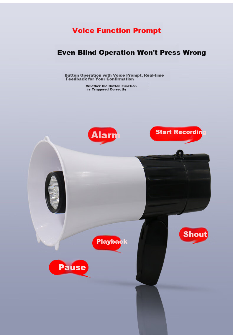Aiguozhe A65 Handheld Megaphone Amplifier for Recording, Promotions, Street Vending, Loud Public Addressing, TF Card/USB Drive Compatible, Rechargeable, Portable Bluetooth Speaker with Lighting And Megaphone Functio 9