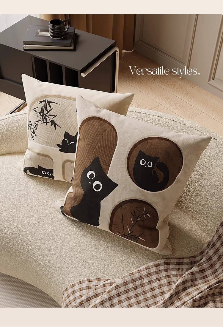 Slow Talk Cartoon Sofa Cushion Pillow with Removable Core, Washable Backrest Pad for Living Room and Bedside, Customizable 45*45cm 5