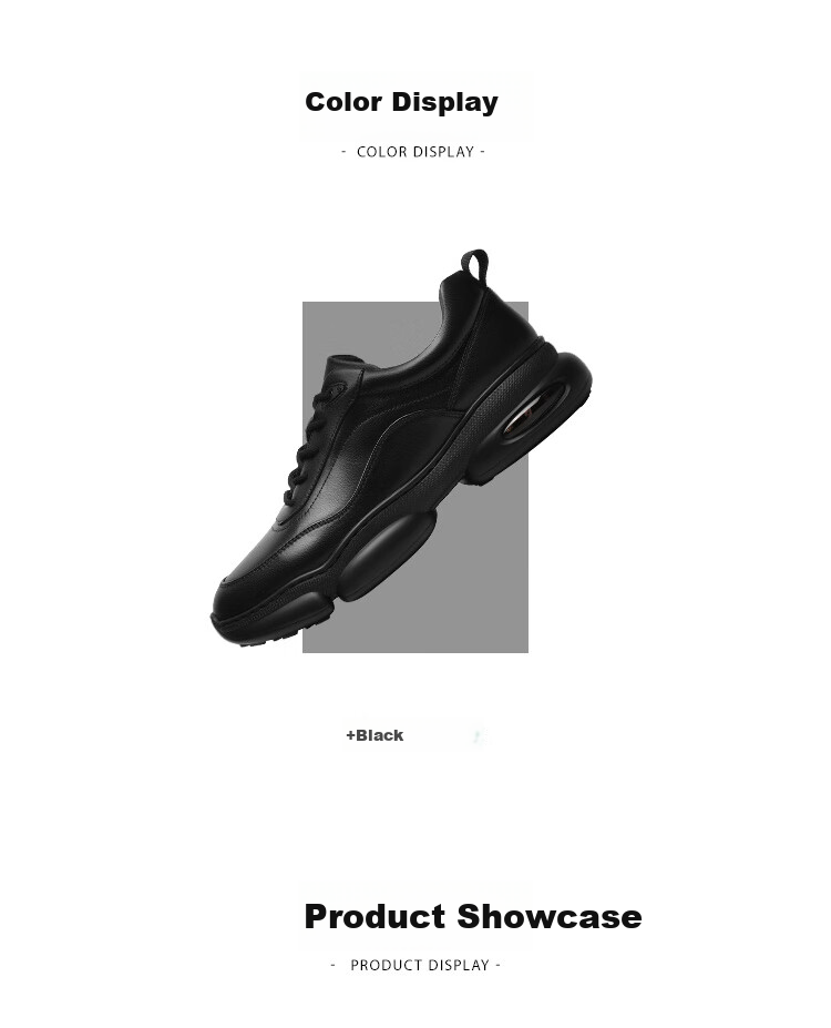 Goldlion Men's Shoes, Thick-Soled Casual Shoes, Soft And Durable Outdoor Trendy Versatile Sneakers, G559430518AAA, Black, Size 39 9