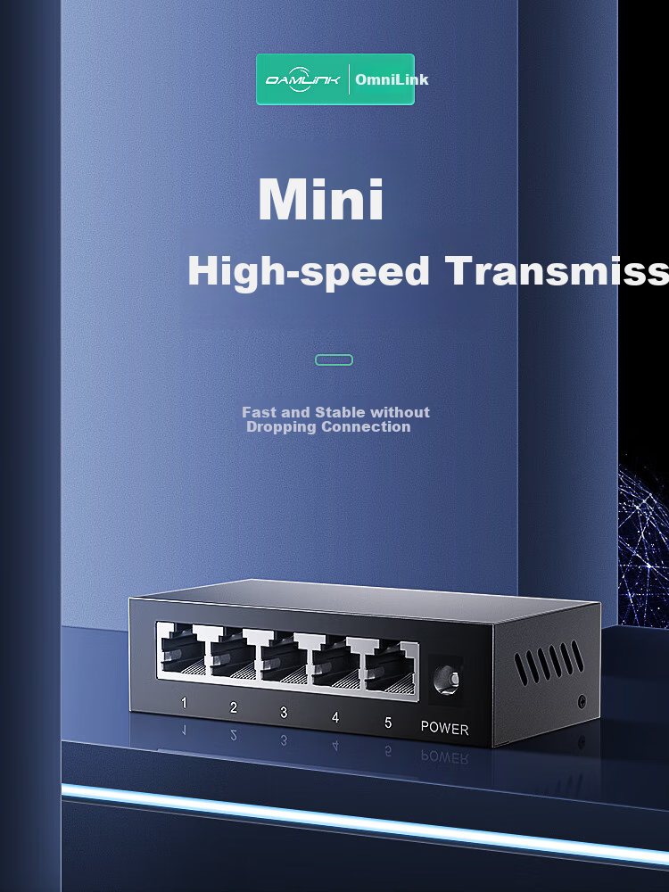 OAMLink Switch, 5 Gigabit Ports, Enterprise-Grade Splitter, 4 Home And Dormitory Monitoring Network Ethernet Splitter, Metal Shell 1