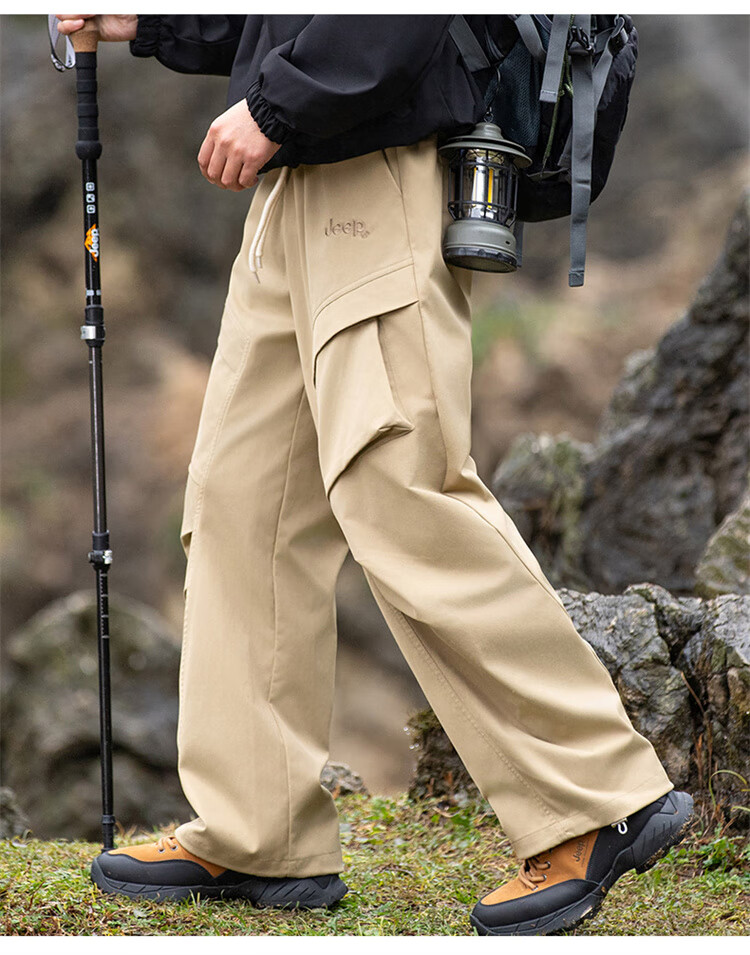 JEEP Men's Casual Pants, Cargo Pants for Spring And Summer, Hiking Trousers, Outdoor Sports Pants for Men, Khaki, Size M 6