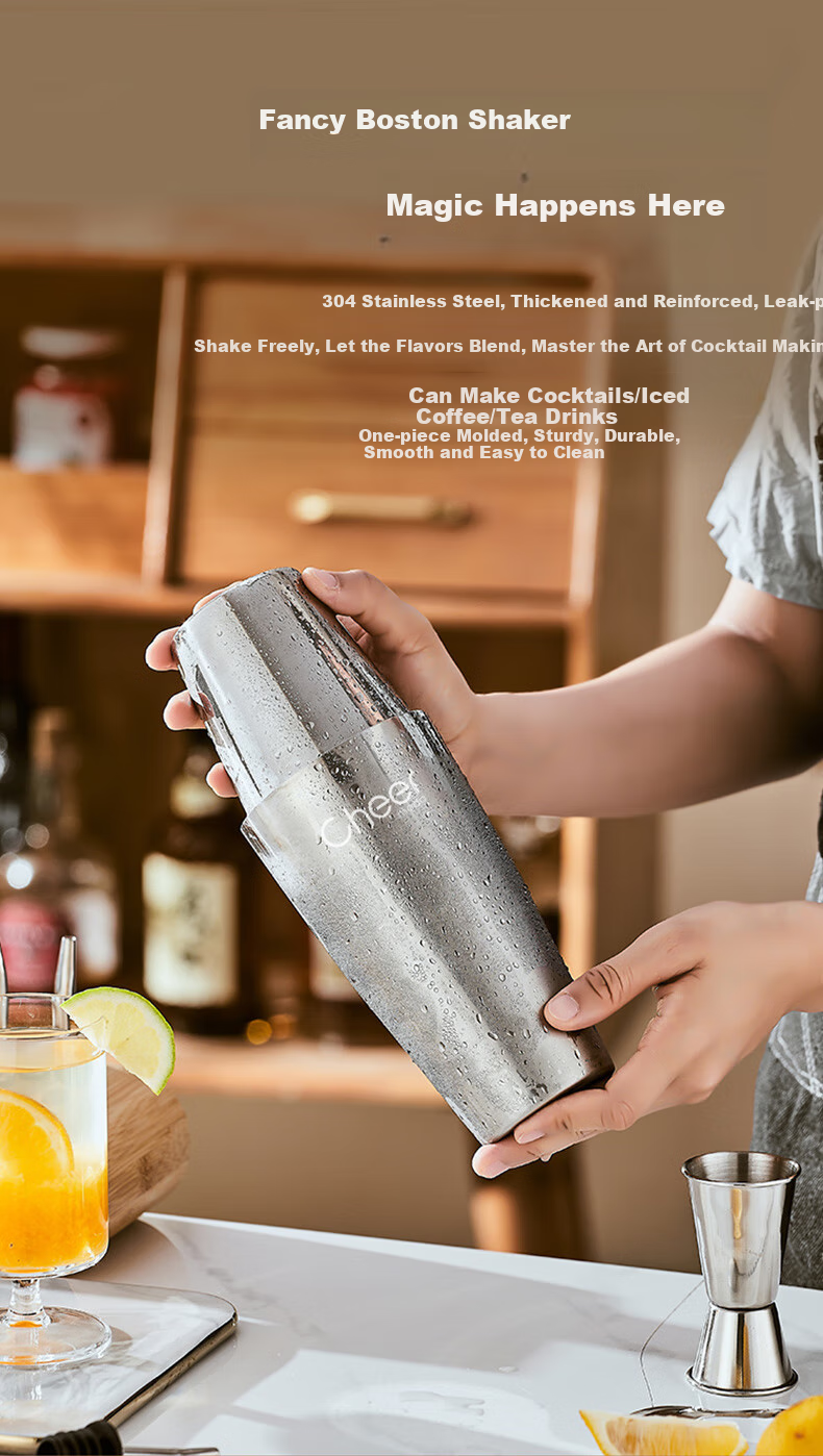 Cheer Cocktail Shaker Set with Shaker Cup, Cocktail Mixer Tools, Cocktail Glasses, Hand-Shaken Lemon Tea Tools, Shake Cup And Bottle, 12 Pieces 5