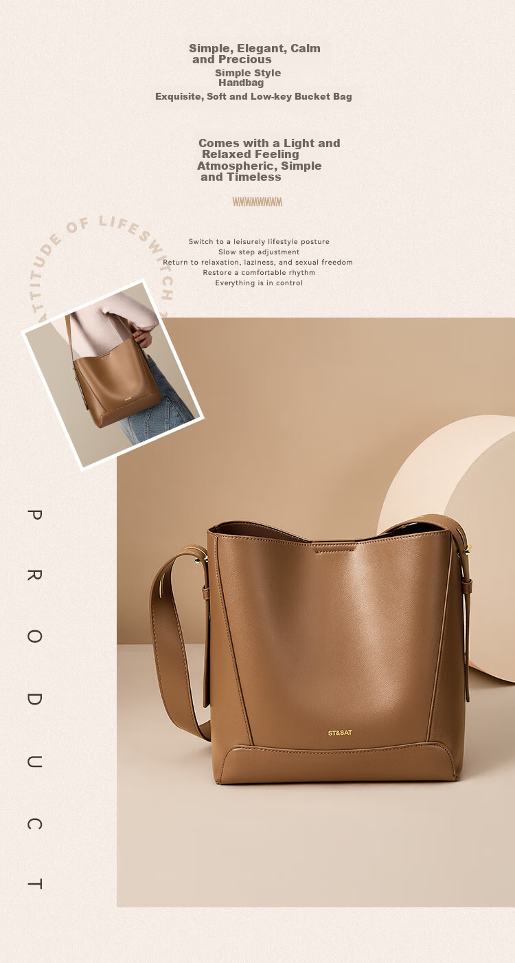Saturday Women's Large Capacity Bucket Bag Crossbody Commuter Shoulder Tote Birthday Gift for Wife 2