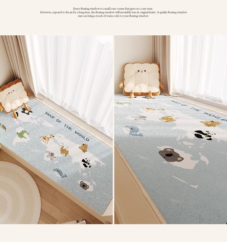 Manshuo Bedroom Bay Window Cushion, Windowsill Seat Pad, All-Season Balcony Tatami Mat, Thickened Sofa Cushion, Non-Slip, 80*220cm 7