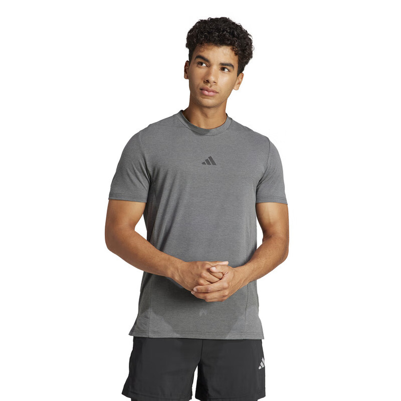 Adidas Men's Summer Training Quick-Dry Sports Slim-Fit Short-Sleeve Round Neck T-Shirt IS3809 1