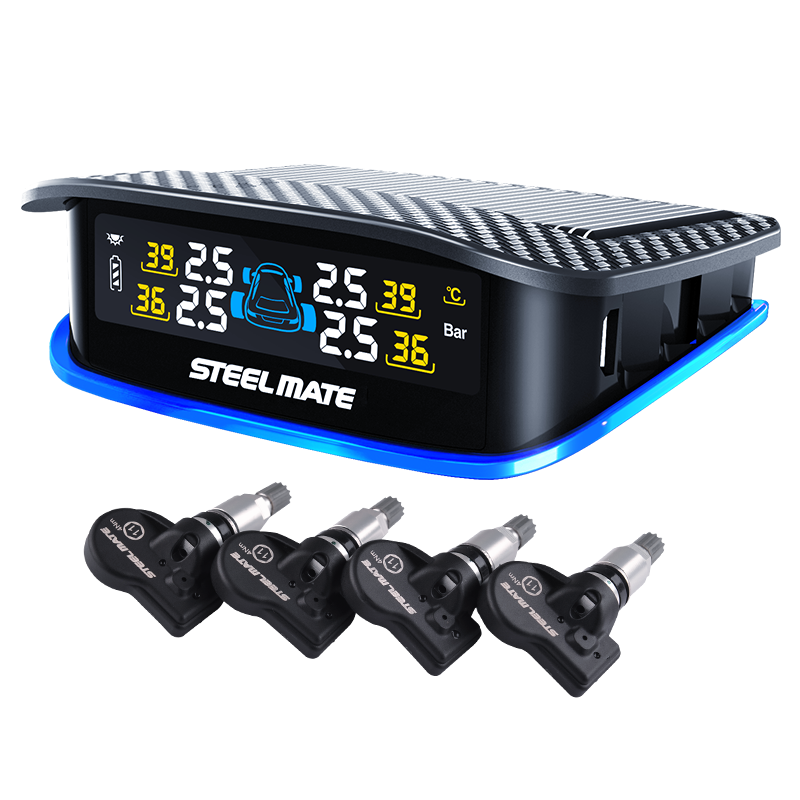 Tiejiangjun (Steel Mate) Solar-Powered Wireless Built-In Tire Pressure Monitor X2 Carbon Fiber Tire Pressure