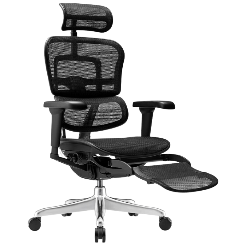 Ergonor Baoying/Yuedong Ergonomic Chair, Lumbar Support Office Chair, Computer Chair, Black + Reclining Cushio