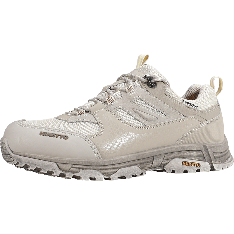 HUMTTO Waterproof Hiking Shoes, All-Season Low-Top Men's Non-Slip Trekking Shoes, Outdoor Casual Men's Footwear, Sand Yellow, Size 39