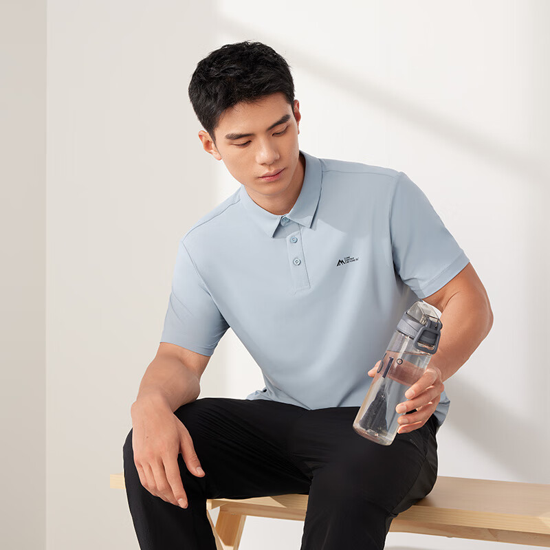 361° Men's Short-Sleeve Polo Shirt for Summer Sun Protection, Loose-Fitting Sports Ice Silk Fitness T-Shirt, Half Sleeve Men's Style 652524103D-8