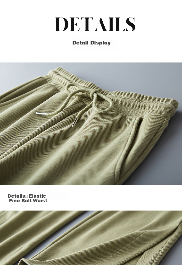 Dme [Knitted Pants] Spring And Autumn Commuter Women's Trousers with Drawstring Elastic Waist Straight Casual Wide-Leg Pants for Wome 25