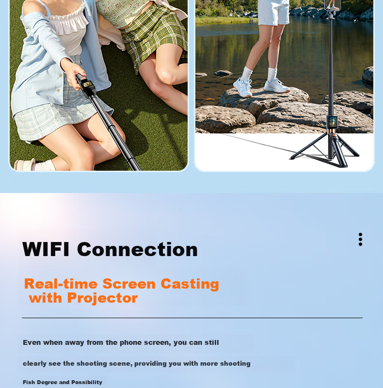 FUNSNAP Selfie Stick with Beauty Light, Handheld Telescopic Tripod for Mobile Phones, 360° Rotatable Multi-Functional Portable Floor Stand for Travel Live Streaming Outdoor Use 14