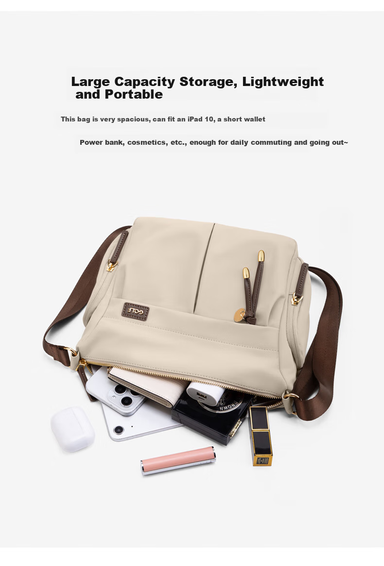 GOLF Women's Lightweight Large Capacity Canvas Shoulder Crossbody Bag Commuter Versatile Phone Bag Birthday Gift 8