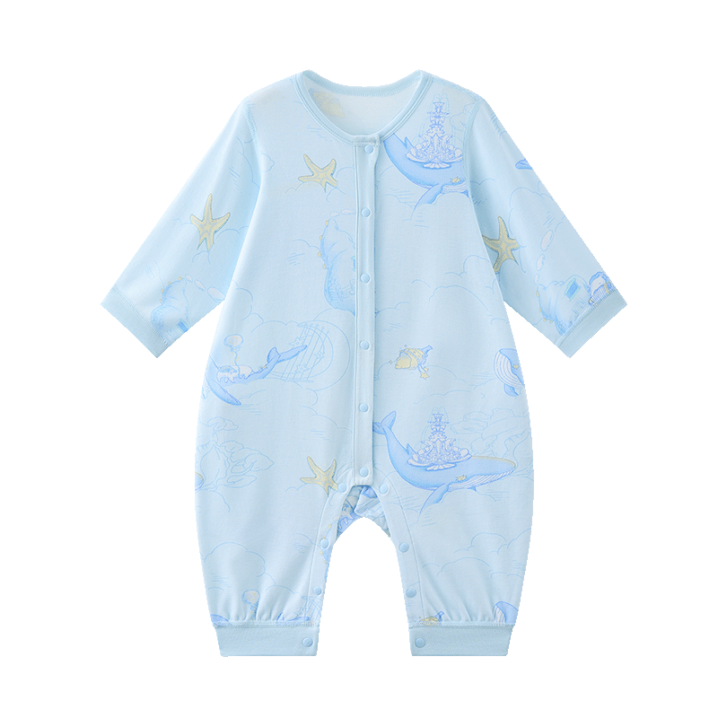 Babycare Camellia Onesie, Spring New Arrival Bodysuit, Newborn Romper, Baby Clothes, Whale Sound Sea, 73cm
