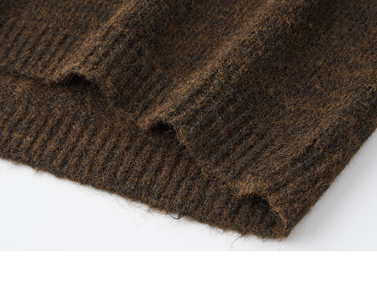Dme Wilderness Forest Sweater Winter Style Knitted Top Retro Brightening Lazy Round Neck Sweater for Women, Dark Coffee Color, M 28