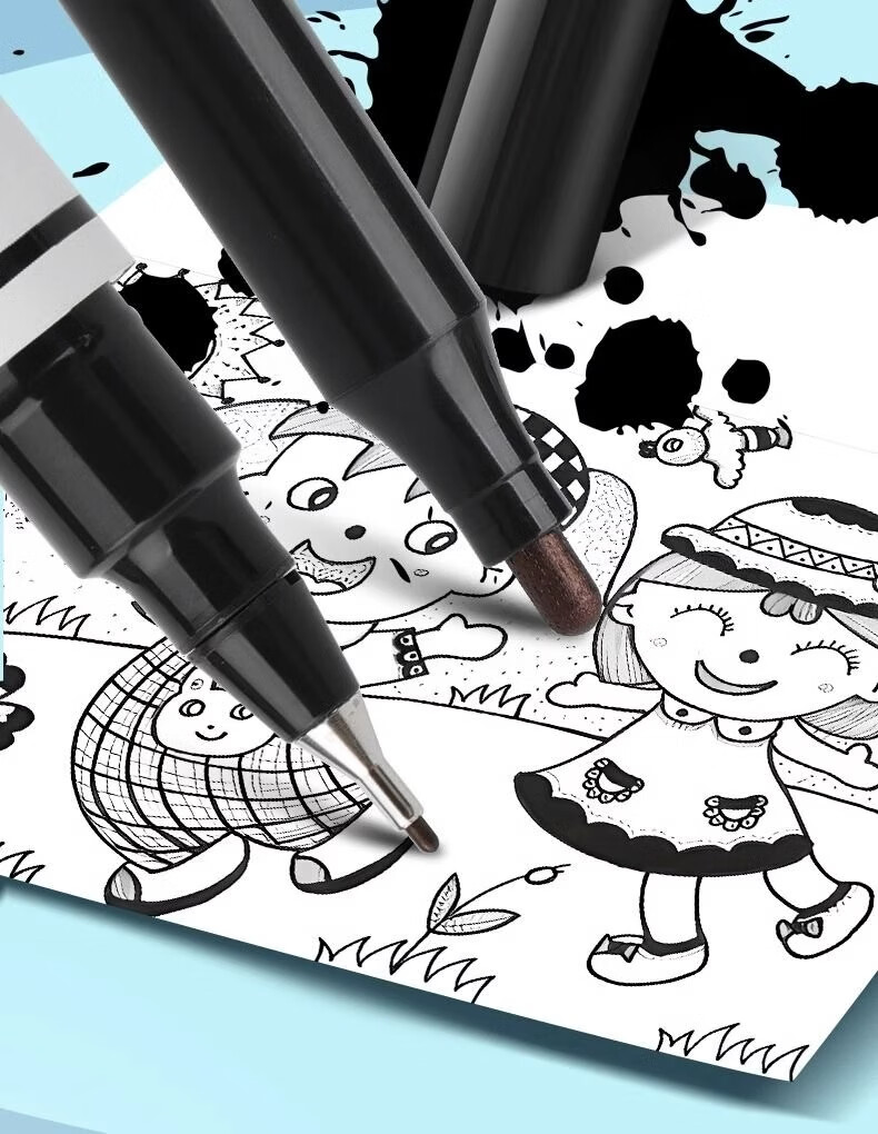 M&G M&G Black Dual-Tip Marker Pen, Waterproof Marker Oil-Based Pen, Children's Student Outlining Pen, Office Supplies, 12 Pcs SPM21302A 4