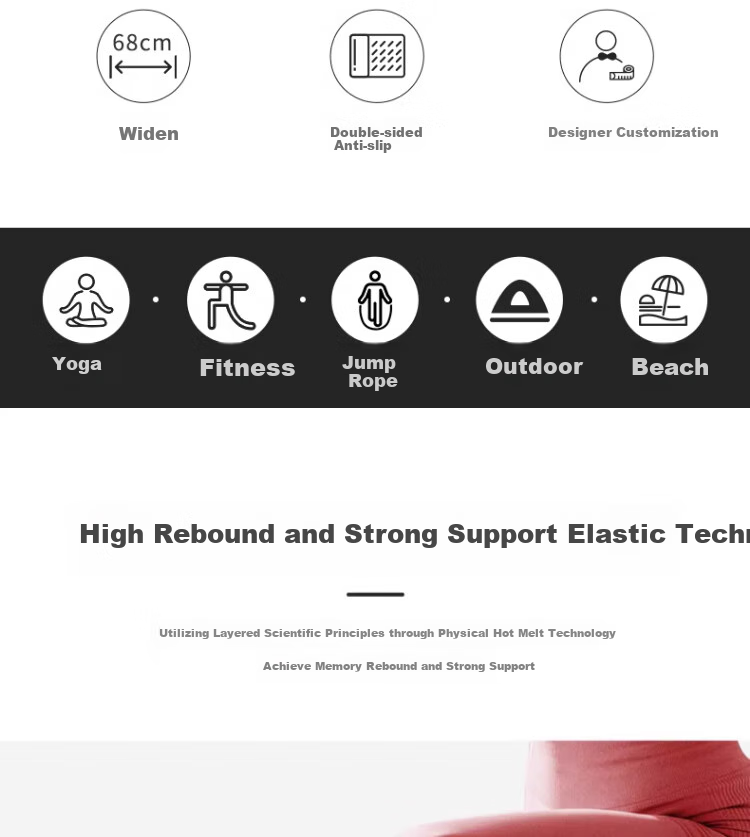 Neumee Thickened Non-Slip Exercise Mat with Silicone Touch Points for Men And Women, Fitness Jump Rope, Yoga Shock-Absorbing Lava 12