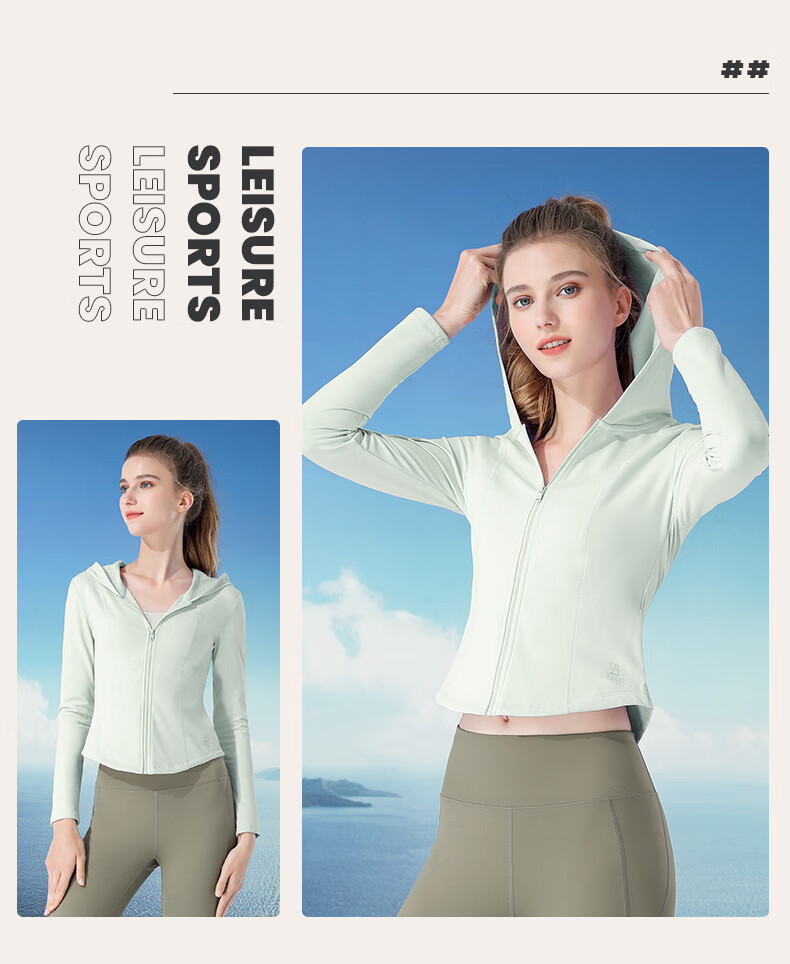 CAMEL Women's Summer Sunscreen Jacket Breathable Slim Fit Comfortable Yoga Quick-Dry Lightweight Original Yarn Ice-Feel Sports Coat 28