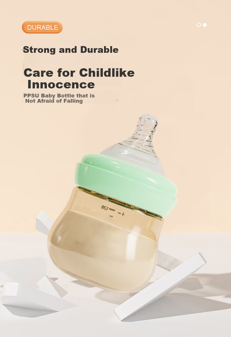 Keqi Baby Glass Feeding Bottle Newborn Wide Neck Anti-Choke Anti-Colic 3 Months+ 6