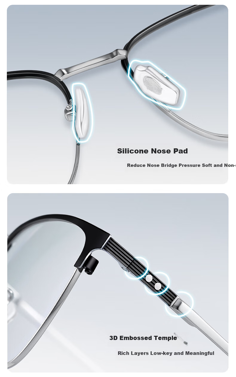 Pulais Unisex Multifocal Reading Glasses 250° Blue Light Blocking Pure Titanium Imported Presbyopia Glasses 6