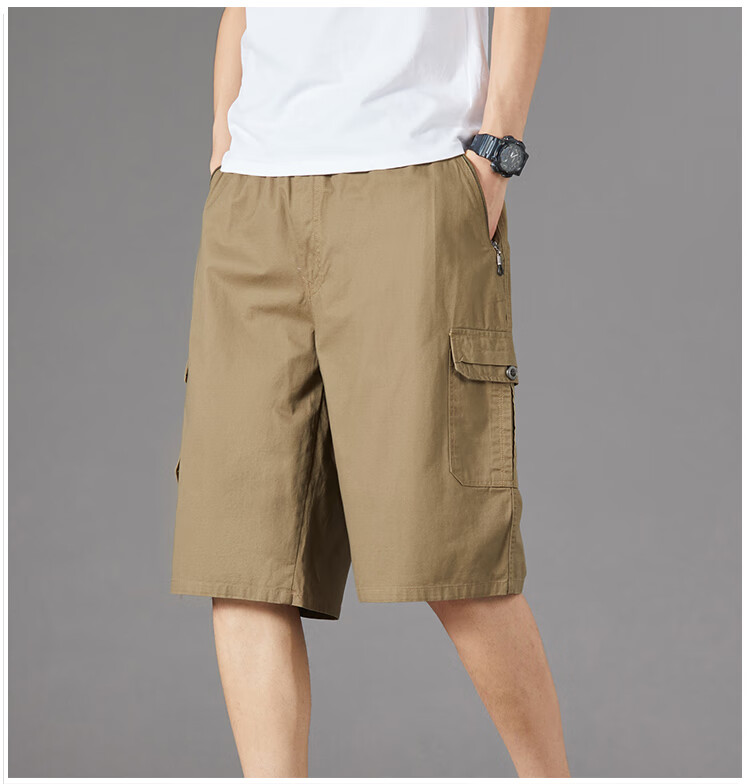 RED DRAGONFLY Men's Shorts, Summer Fashion Simple Pure Cotton Comfortable Breathable Versatile Three-Quarter Sports Cargo Pants for Me 7