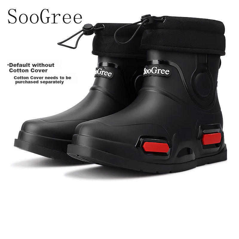 SooGree Men's Short Rain Boots, Lightweight And Stylish, Non-Slip, Wear-Resistant, Waterproof Work Shoes for Fishing