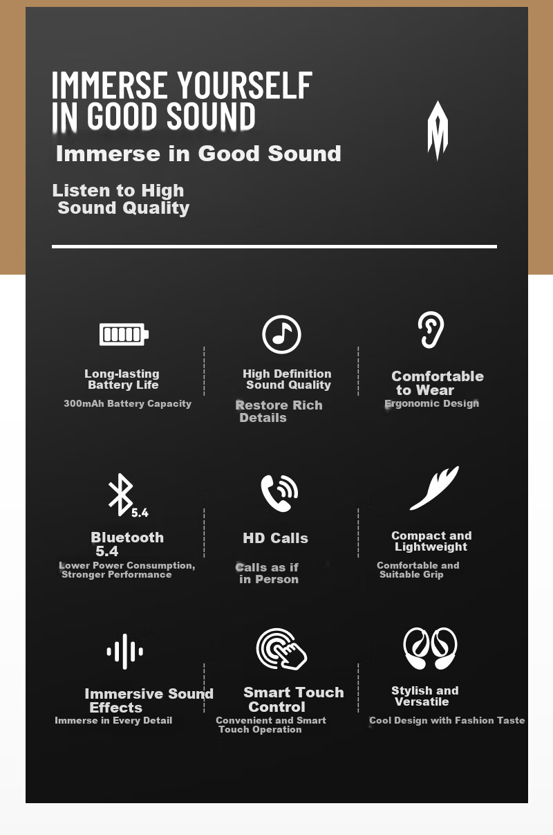 AIRMARS FORSMARTPHONE Bluetooth Headphones, Wireless Earphones, In-Ear Style, Active Noise Cancellation, Stereo Surround Sound, Long Battery Life, Bone Conduction Concept, Compatible with Apple And Huawei, ABO13, Off-White 2