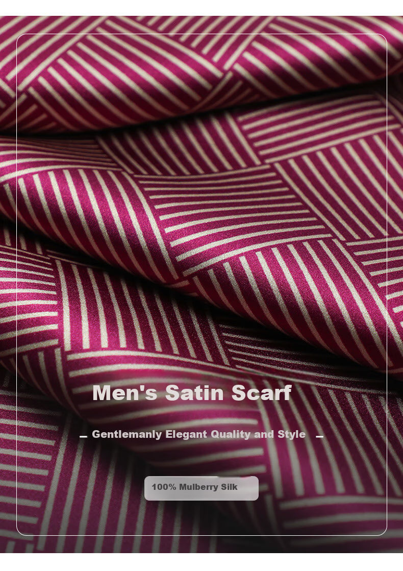 Hangsilu Silk Scarf for Men, Business Satin Double-Sided Colorful Long Scarf, Birthday Gift, Mid-Autumn Festival Gift for Dad Or Teacher 3