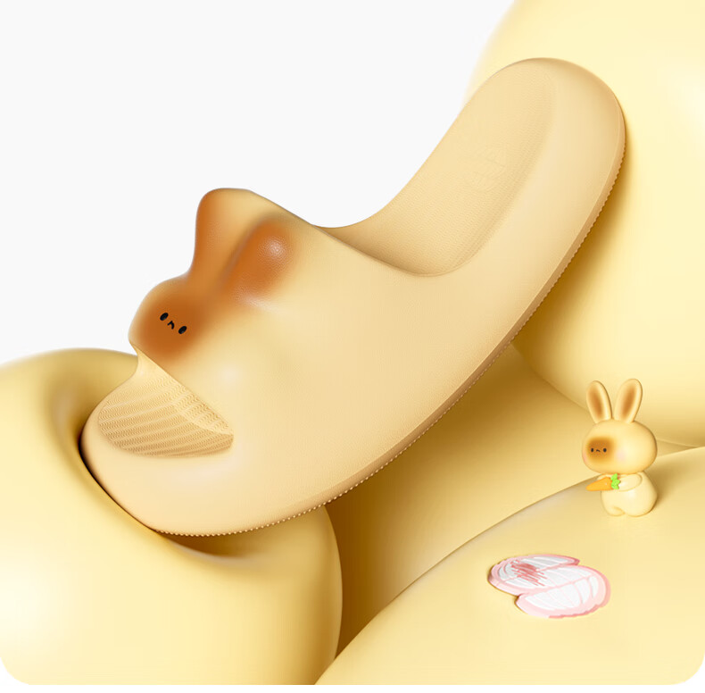 Chikoku Cute Rabbit Slippers for Women, Thick-Soled, Summer Home Indoor Bathroom Non-Slip Quiet Couple Sandals for Summer Outdoor Wear 14