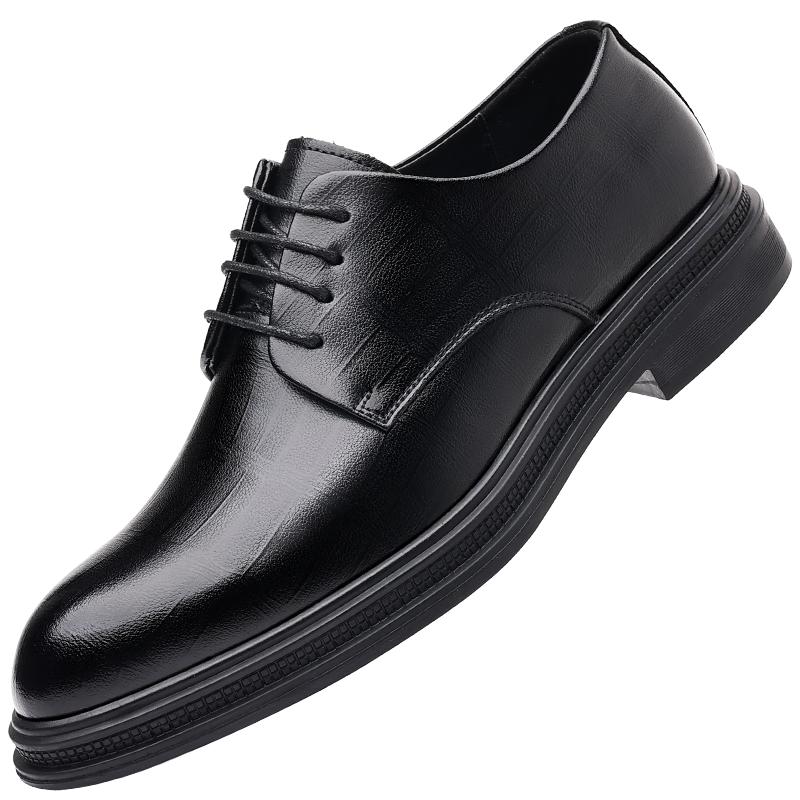 Poitulas Men's Lace-Up Business Casual Formal Shoes, British Derby Wear-Resistant Wedding Shoes for Men, 9116 Black, Size 40