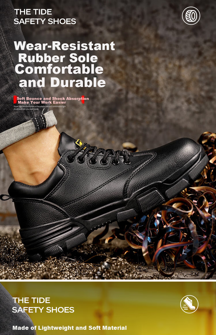 JUNBU Safety Shoes for Men, Summer Breathable Steel Toe Cap, Anti-Smashing And Puncture-Resistant, Lightweight Construction Site Work Boots 1020D Size 45 7