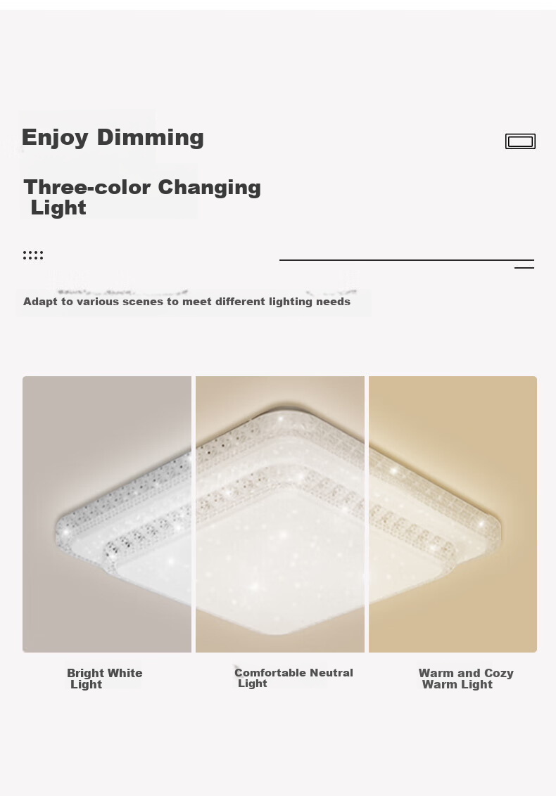 Midea LED Ceiling Light, Living Room High Wattage Main Light, 200W WiFi Smart Control Fixture, Jingxing J2, Installation Included 7