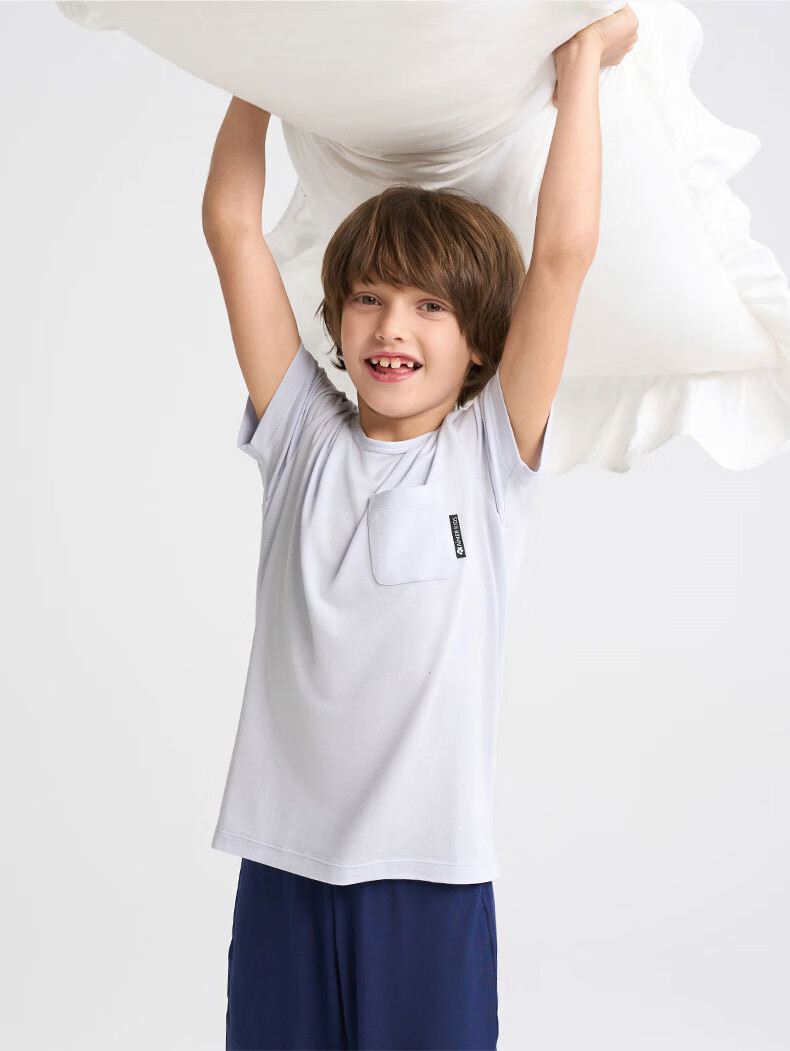 AIMER KIDS Boys' Loungewear Set: Modal Striped Tank Top And Shorts - Blue And White Stripes, Size 130 6