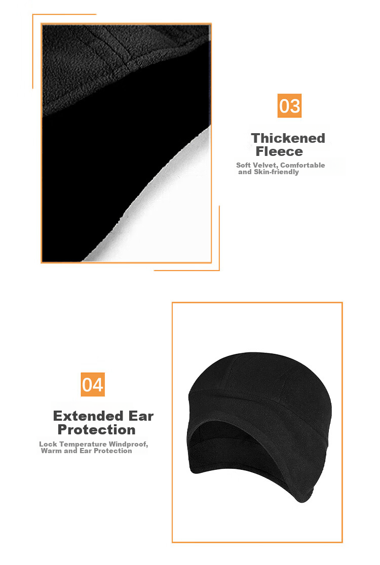 FOREVER Cycling Cap, Warm Ear Protection, Outdoor Sports Windproof, Cold-Resistant Fleece Bicycle Helmet for Winter, Black 6