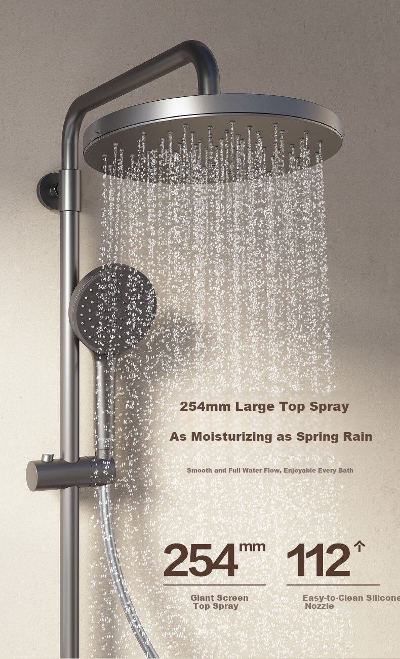 FAENZA Four-Function Piano Key Large Platform Storage Spray Gun, Easy-To Shower Head [Gray] F4M8846GGP 6
