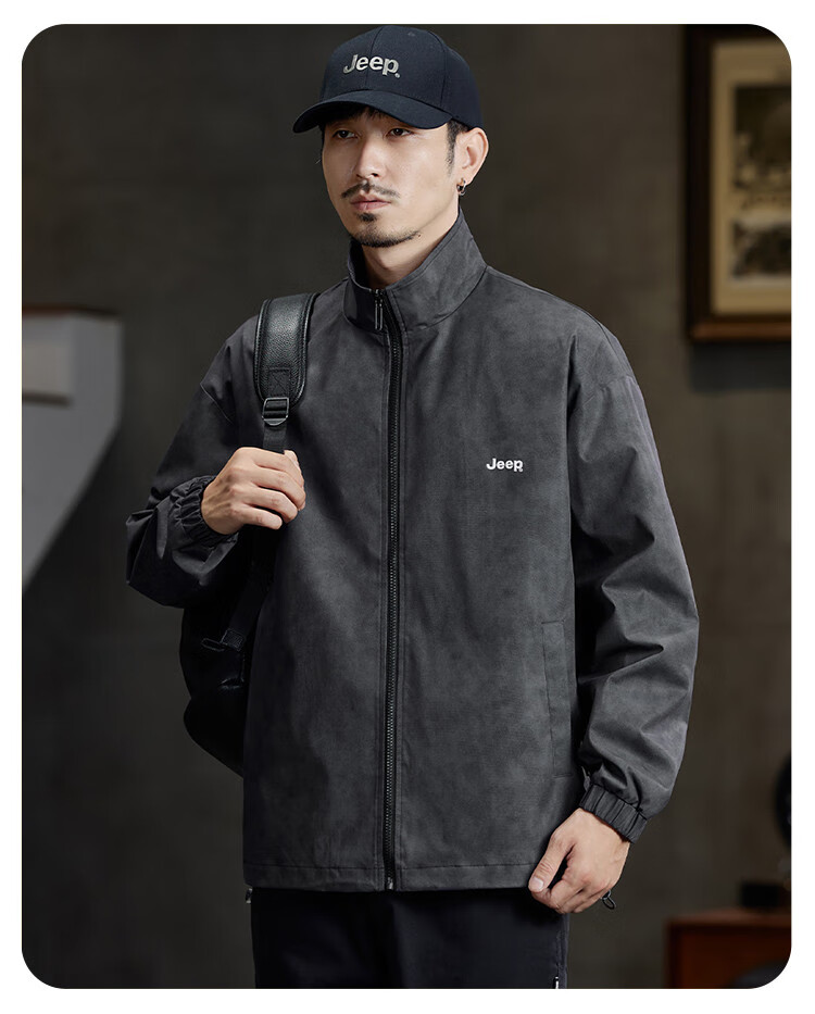 JEEP Waterproof Men's Jacket, 2026 Spring And Autumn New Trendy Versatile Outerwear, Lapel Collar Motorcycle Jacket for Me 3